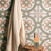 Livada green vitrified ceramic tiles cut sample TILEJOB.CO.UK