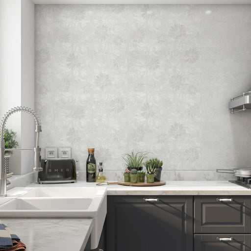 Bari Deco Grey Wall Ceramic tiles cut sample TILEJOB