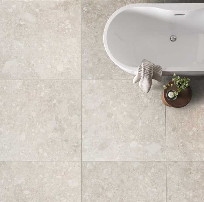 Ceppo Di Gre White porcelain tiles 90x90cm