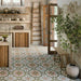 Livada green vitrified ceramic tiles cut sample TILEJOB.CO.UK