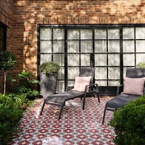 Red Vintage Victorian Era Porcelain tile 20x20cm TILEJOB