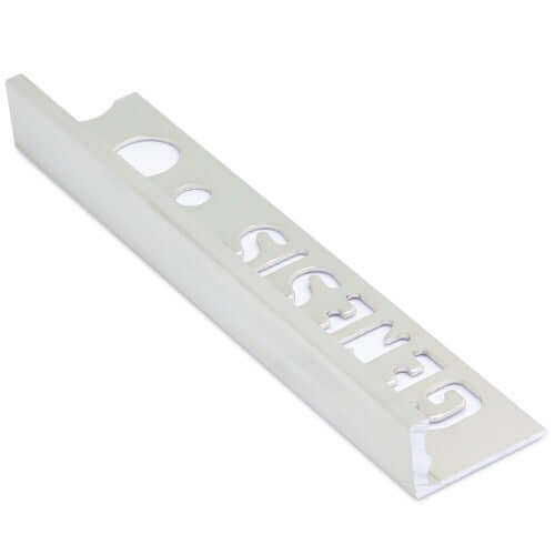 Genesis Aluminium Straight Edge Tile Trim Bright Silver - 2500x12mm Trims TILEJOB