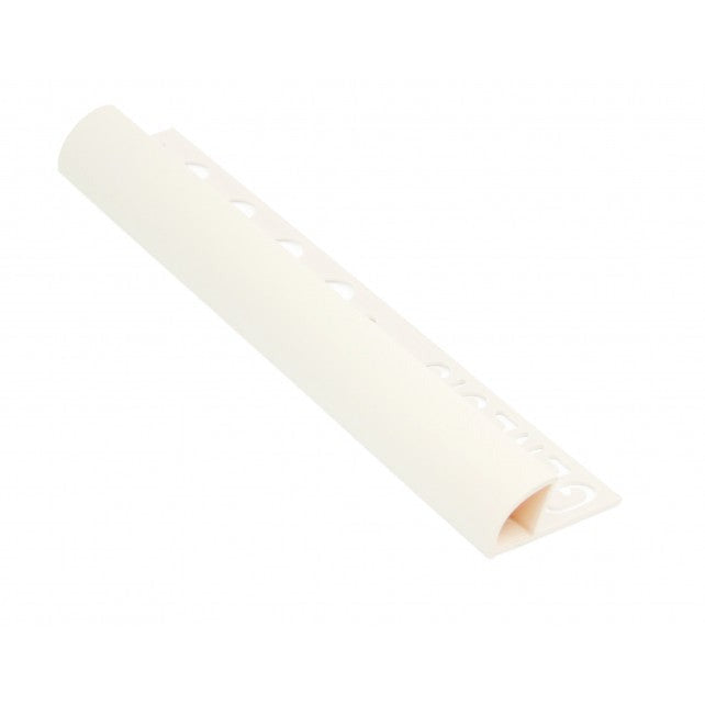 8mm Soft Cream Trim Pvc Round Edge 2.5m