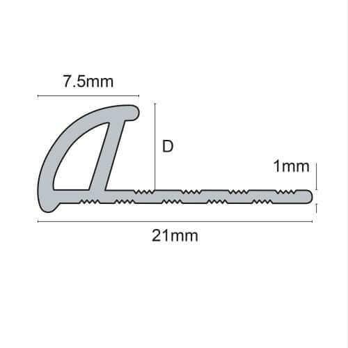 8mm Soft Cream Trim Pvc Round Edge 2.5m TILEJOB
