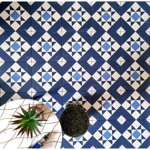 Blue Vintage Victorian Era Porcelain tile 20x20cm All tiles TILEJOB