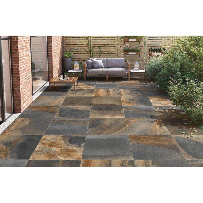 Impero slate outdoor porcelain tiles 60x90x2cm TILEJOB