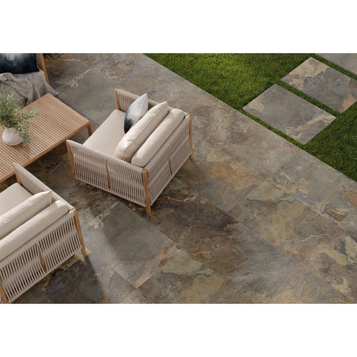 Rustic Slate Almero outdoor porcelain tile Cut Sample Tilejob