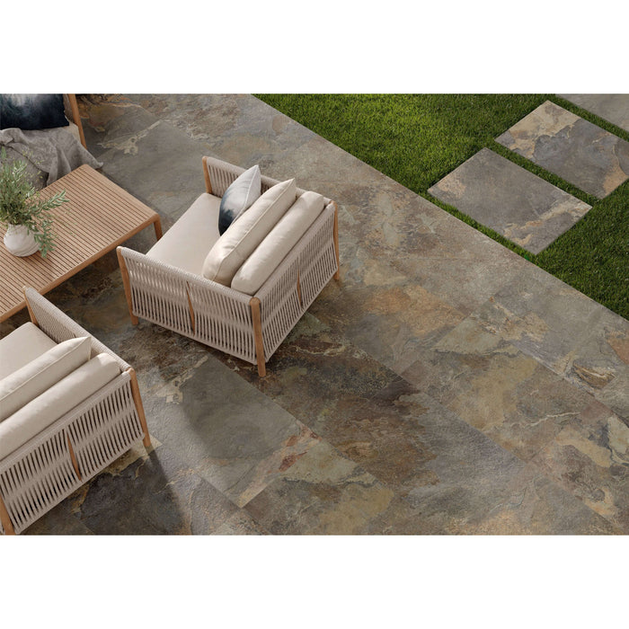 Rustic Slate Almero outdoor porcelain tile Cut Sample Tilejob